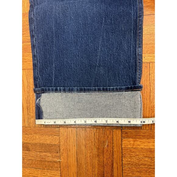 Abercrombie The 90's Straight Ultra High Rise Jeans Dark With Cuff Sz 32 14s New - Picture 8 of 12